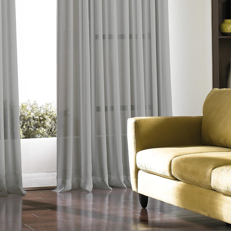 Curtainworks Soho Voile Sheer Grommet Curtain Panel, 59 by 120", Silver - Image 4
